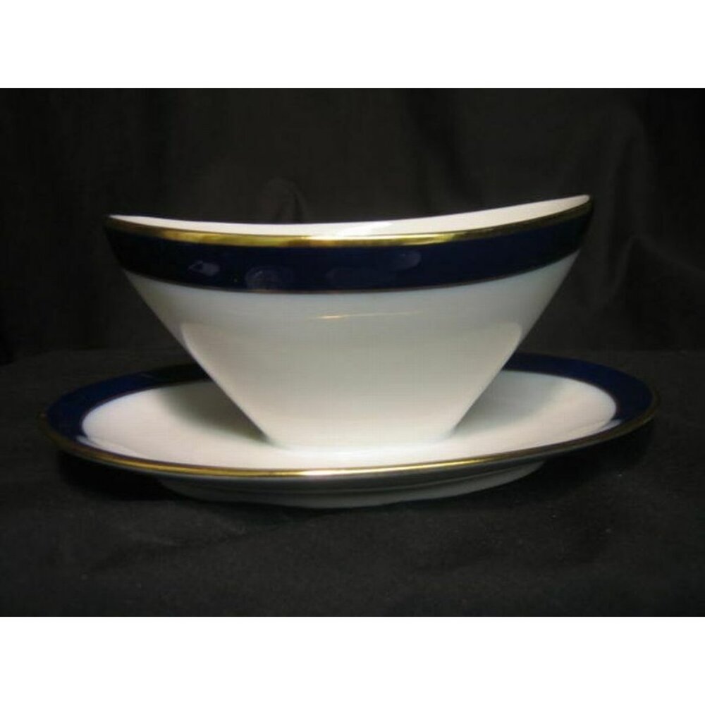 BAREUTHER Waldsassen Bavaria Cobalt china gravy boat GERMANY